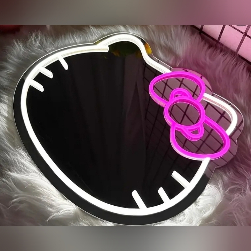 14x11.5" Hello Kitty Mirrored Neon Sign